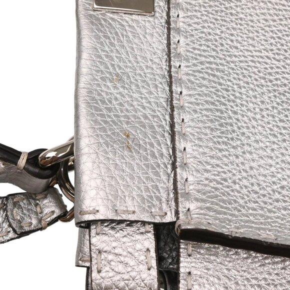 Fendi Silver Leather Peekaboo 2way Handbag 8BN290-5QG-178-3355 176847 - Picture 4 of 8